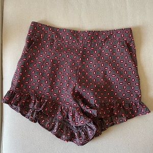 Gianni Bini GB Grey and Pink Ruffle Patterned Women Shorts Very Small